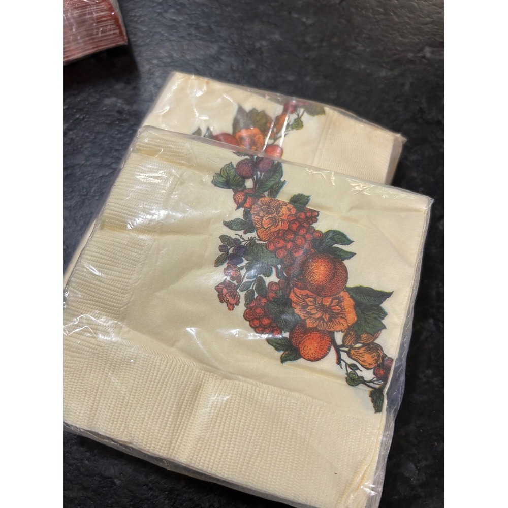 Hallmark Party Express Harvest Fruit Floral Paper Napkins 2 Packs 32 Count 3-Ply